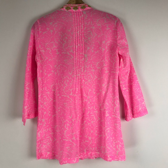 Lilly Pulitzer Sarasota Beaded Pink Tunic Sz. S - Picture 6 of 8